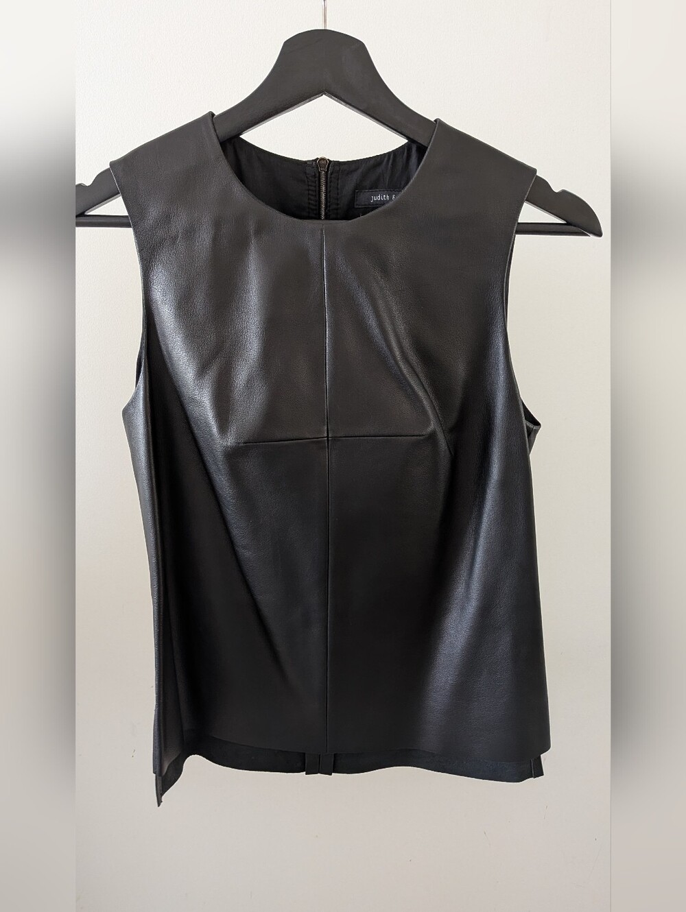 Judith & Charles Sleeveless Black Lamb Leather Shell Top